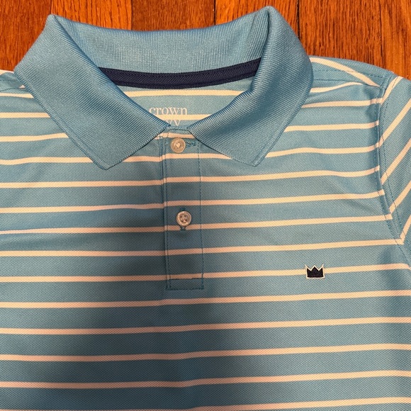 Crown & Ivy Boys Polo Shirts Lot - Blue & Green Striped Size 7 - Picture 3 of 9